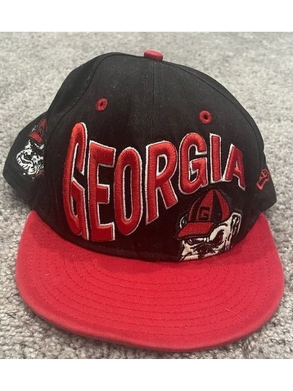 Georgia Dawgs Bulldogs New Era 9Fifty Snapback Hat Cap Nolan Black Red College